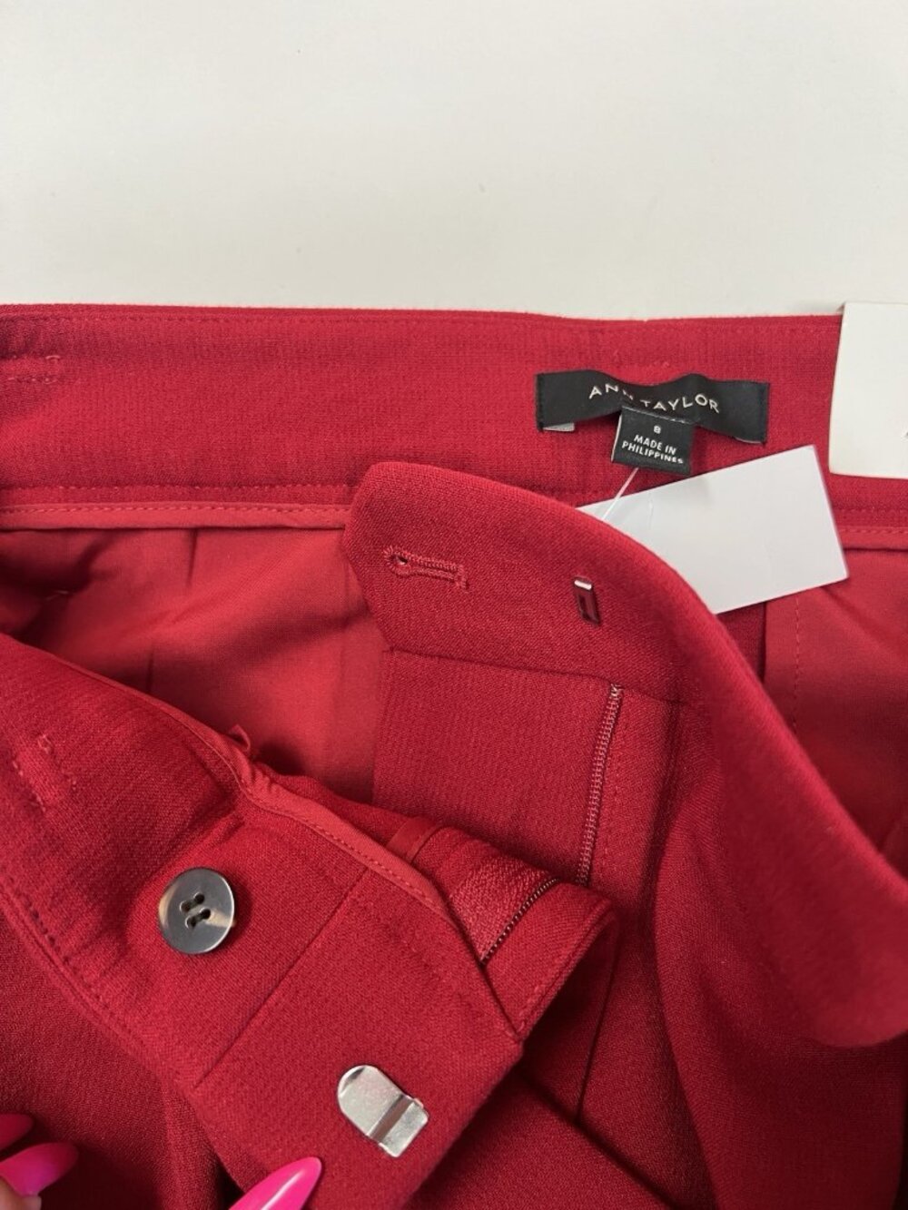 Ann Taylor The Taper Red Pants Size 8 Trousers - Picture 6 of 8